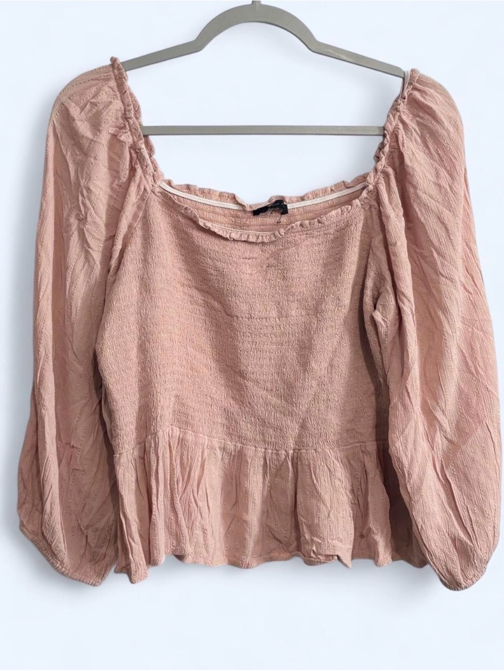 American Eagle Outfitters Dusty Pink Peasant Blouse